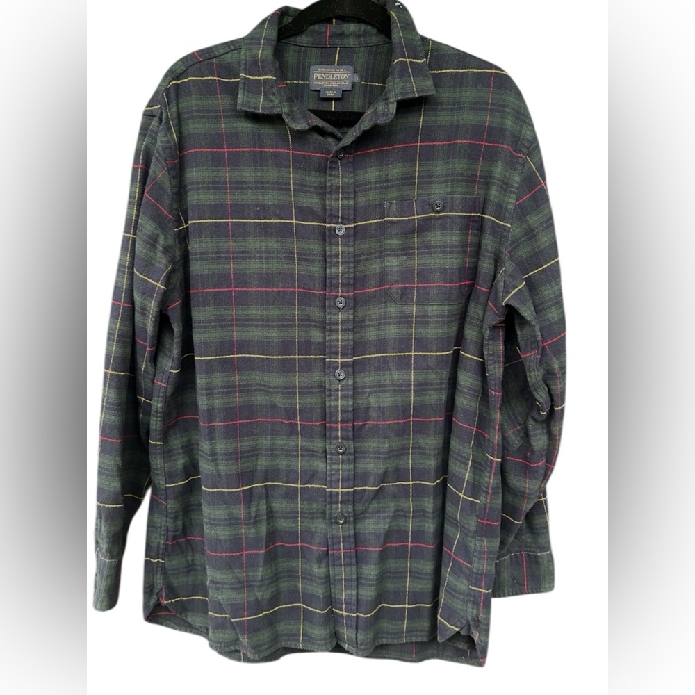 Pendleton Plaid Flannel Button-Up Christmas Colors
